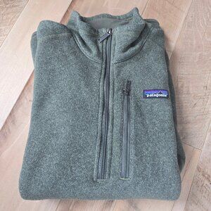 Men's Patagonia Better Sweater 1/4 Zip Fleece Pullover Green XL